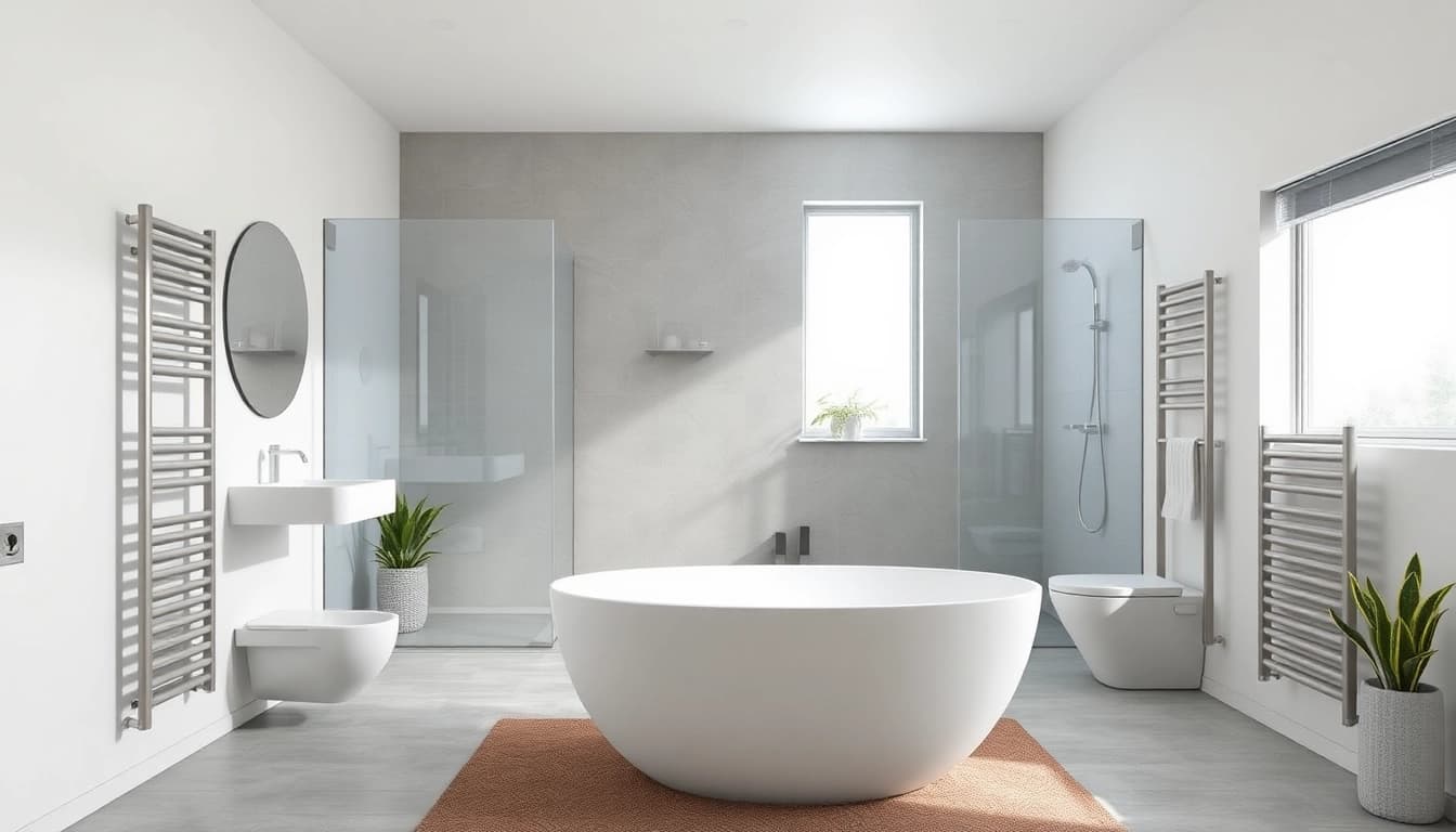 Produkte von sonni sanitär GmbH in einem modernen Badezimmer-Setting präsentierten.