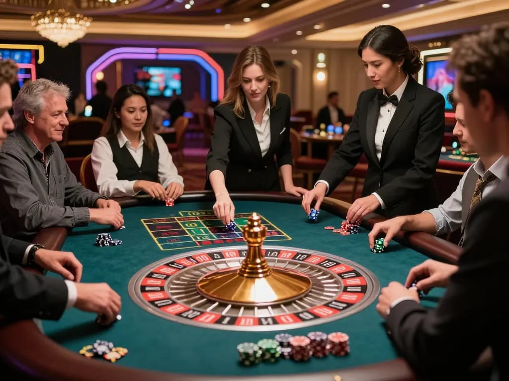 Players betting at the MAU777 daftar roulette table, enhancing excitement and engagement.