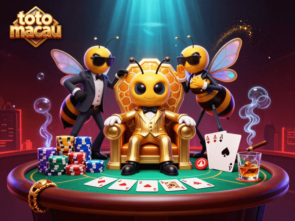 Experience thrilling gameplay at toto macau with a dynamic poker scene featuring colorful chips and characters.