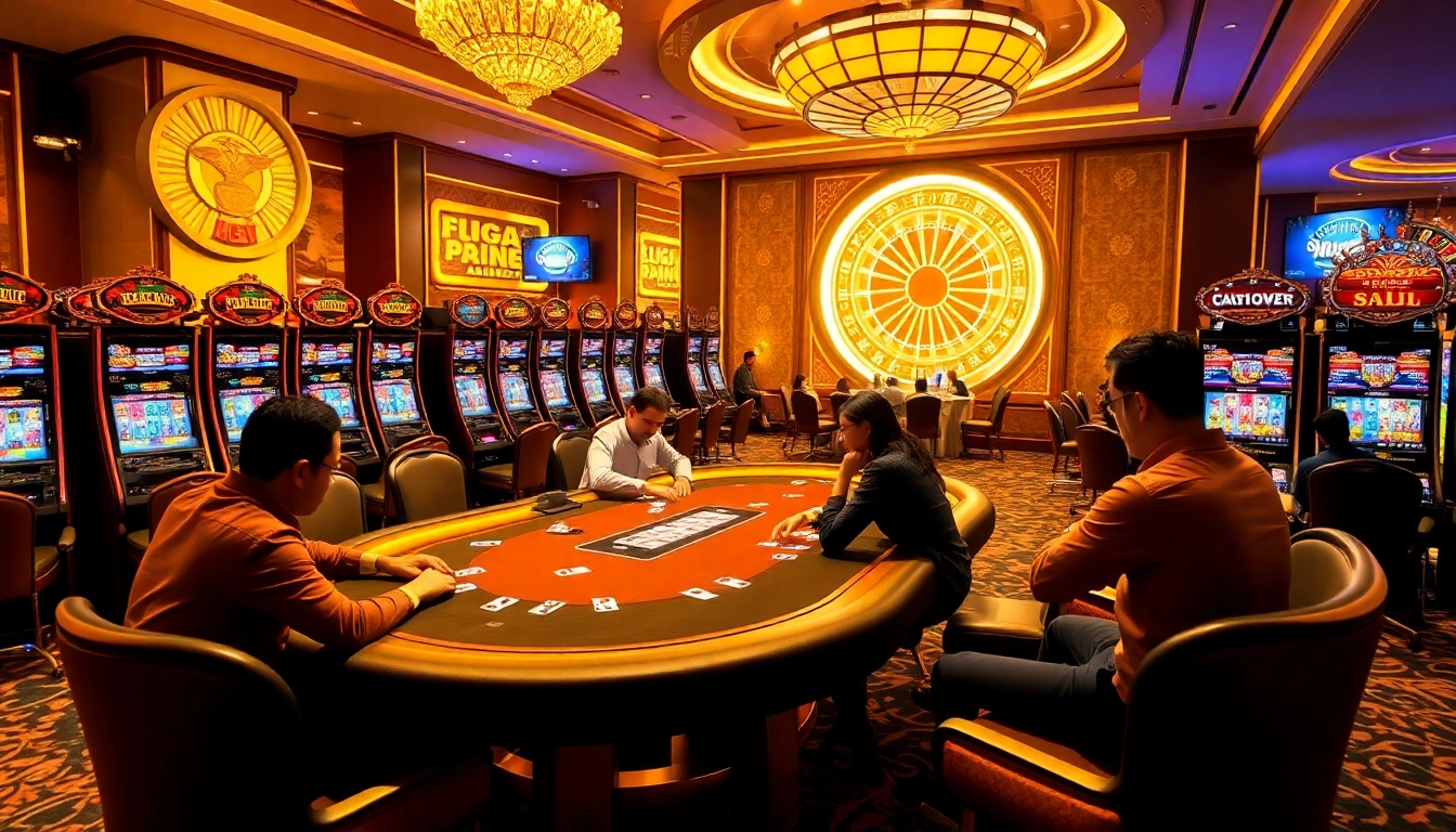 Experience the excitement of high-stakes gambling at https://lc88tv.com/ with professional poker players and vibrant casino elements.
