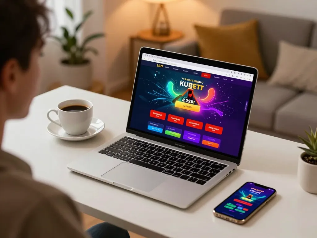 Kubet app displayed on a laptop during an online gaming session, showcasing interactive casino gaming.