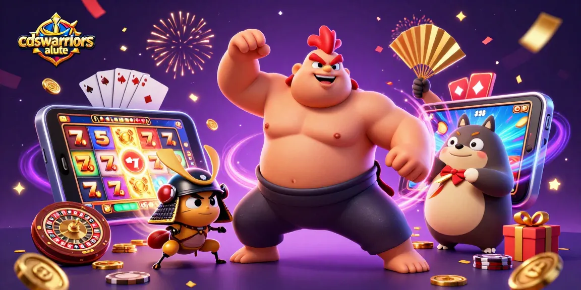 cdswarriorsalute menampilkan rooster sumo menakjubkan dalam ajang slot online dengan jackpot mengkilap.