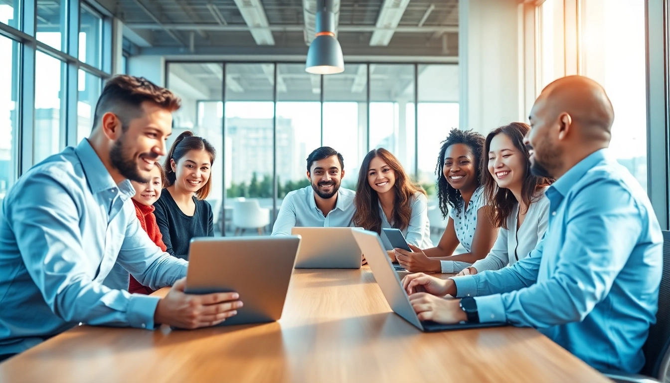 Empowered enterprise ai assistant facilitating collaboration in a modern office setting.