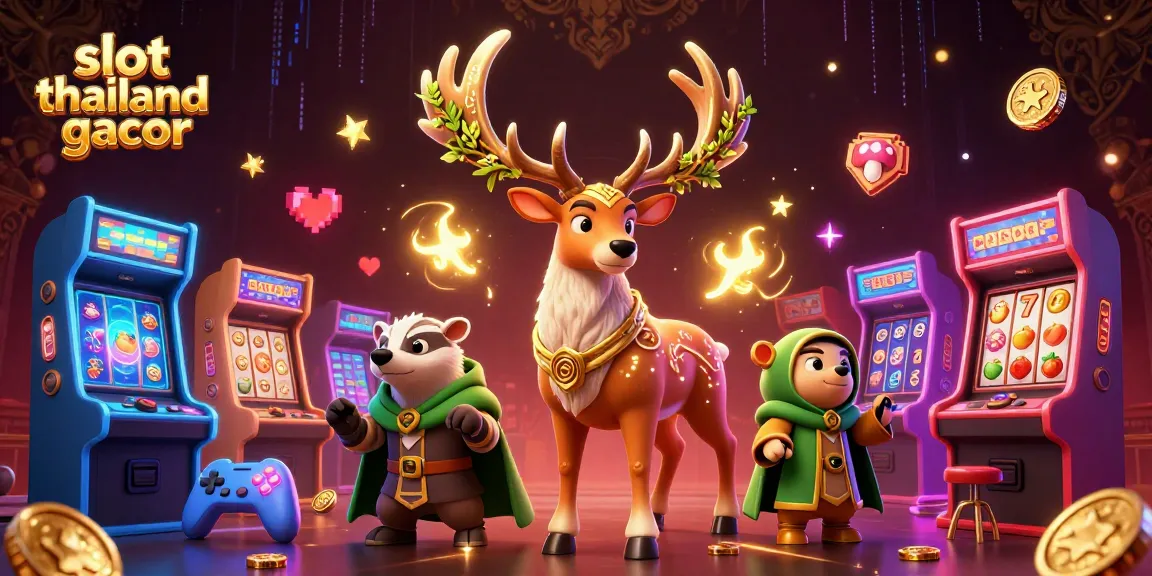 Engage in thrilling slot games at slot thailand gacor with whimsical characters amidst vibrant 3D gaming elements.