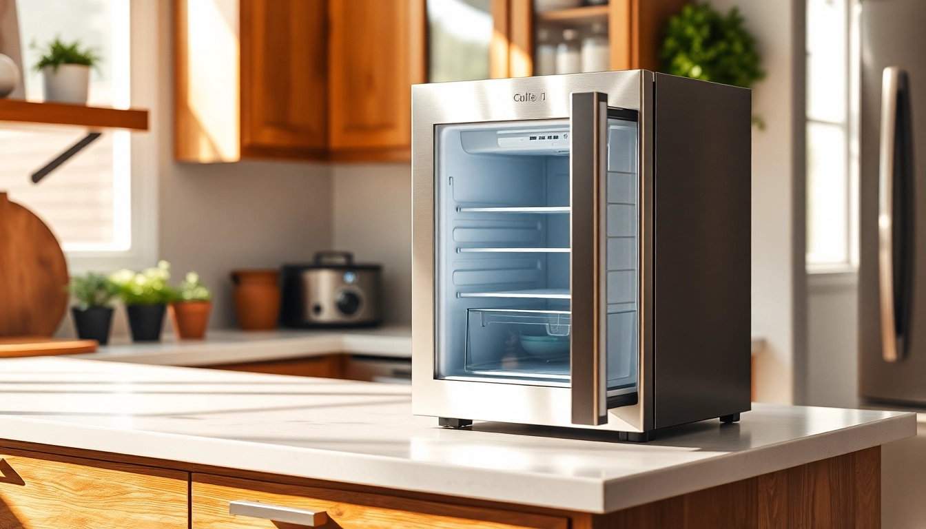 Explore the compact design and features of an affordable mini fridge and freezer in a cozy kitchen.