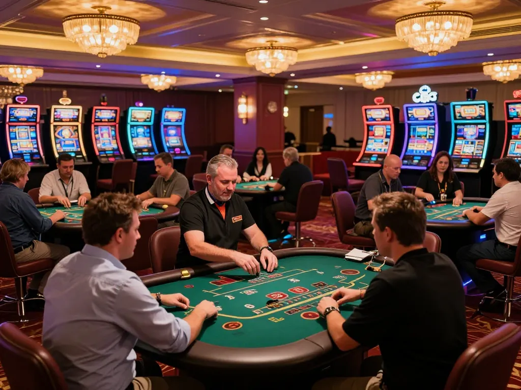 Players engage in thrilling blackjack games at SC888 casino, enjoying a vibrant atmosphere.