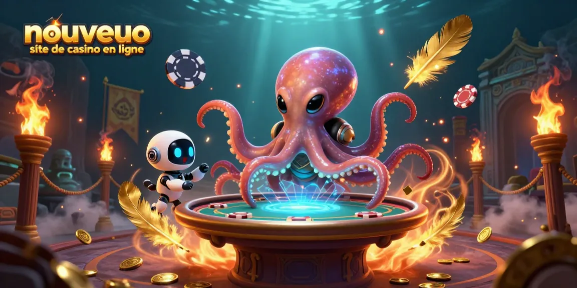 Jouer au nouveau site de casino en ligne avec un poulpe extraterrestre et des jetons en forme d'astéroïdes.