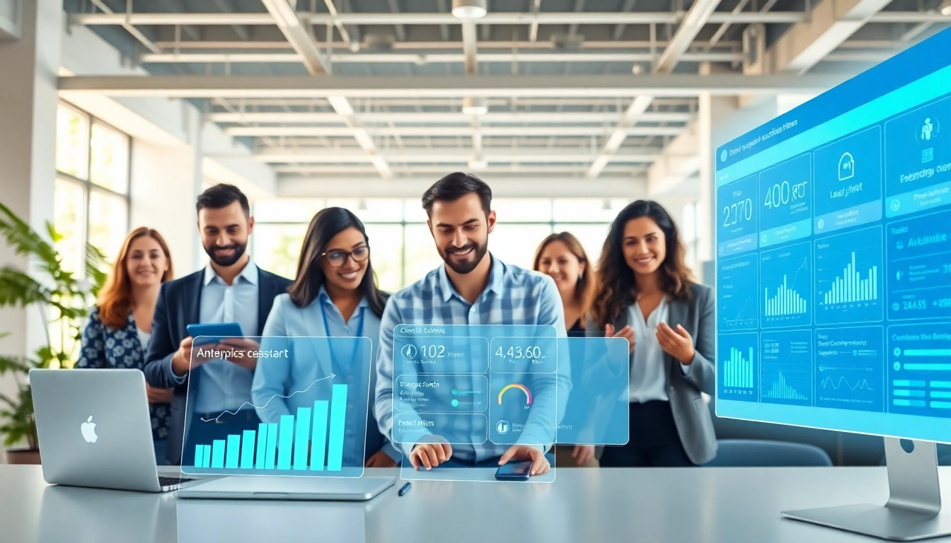 Engage with an enterprise assistant platform revolutionizing workflow in a modern office.