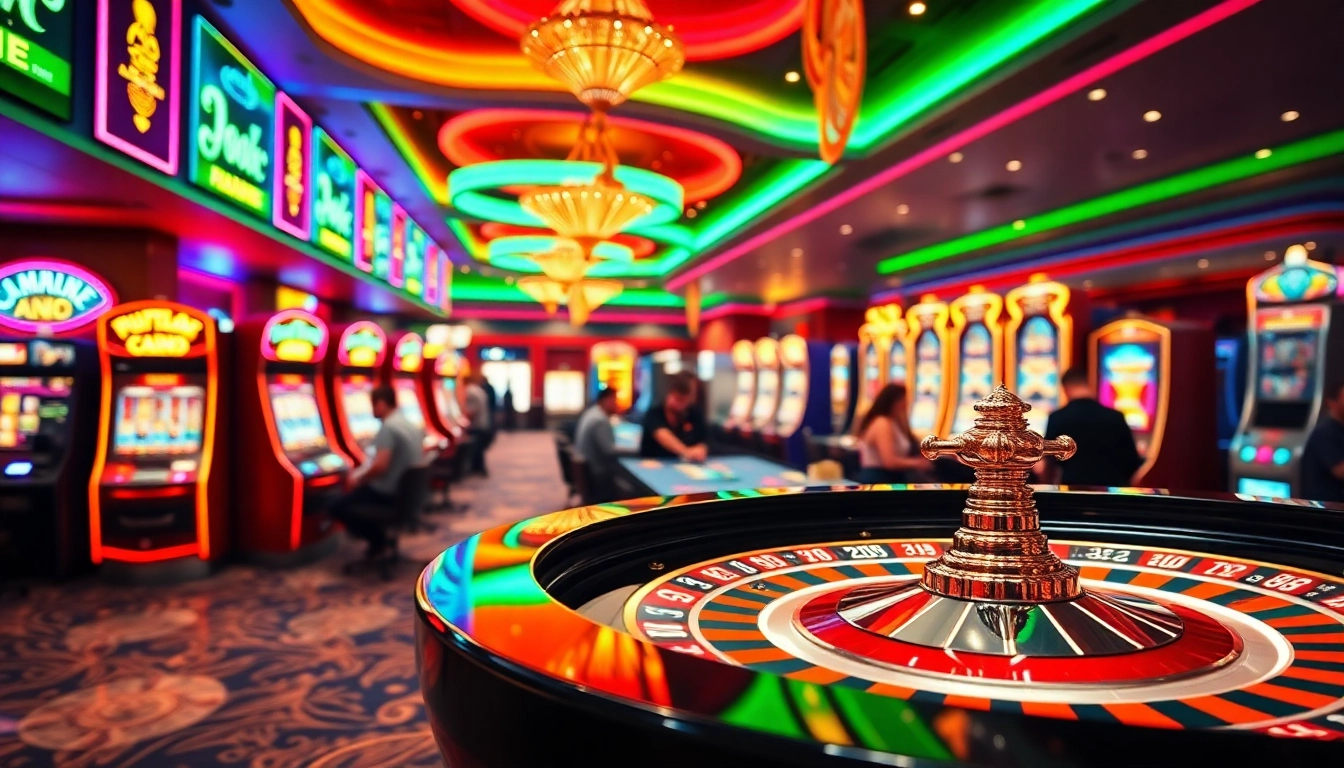 Reddit explores the excitement of gambling in a lively casino setting with colorful slot machines.