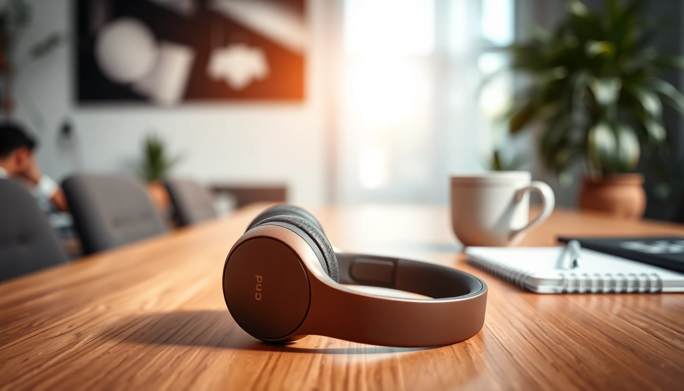 Showcasing Bone X2 Bone Conduction Headphones in a modern office setting with natural light.