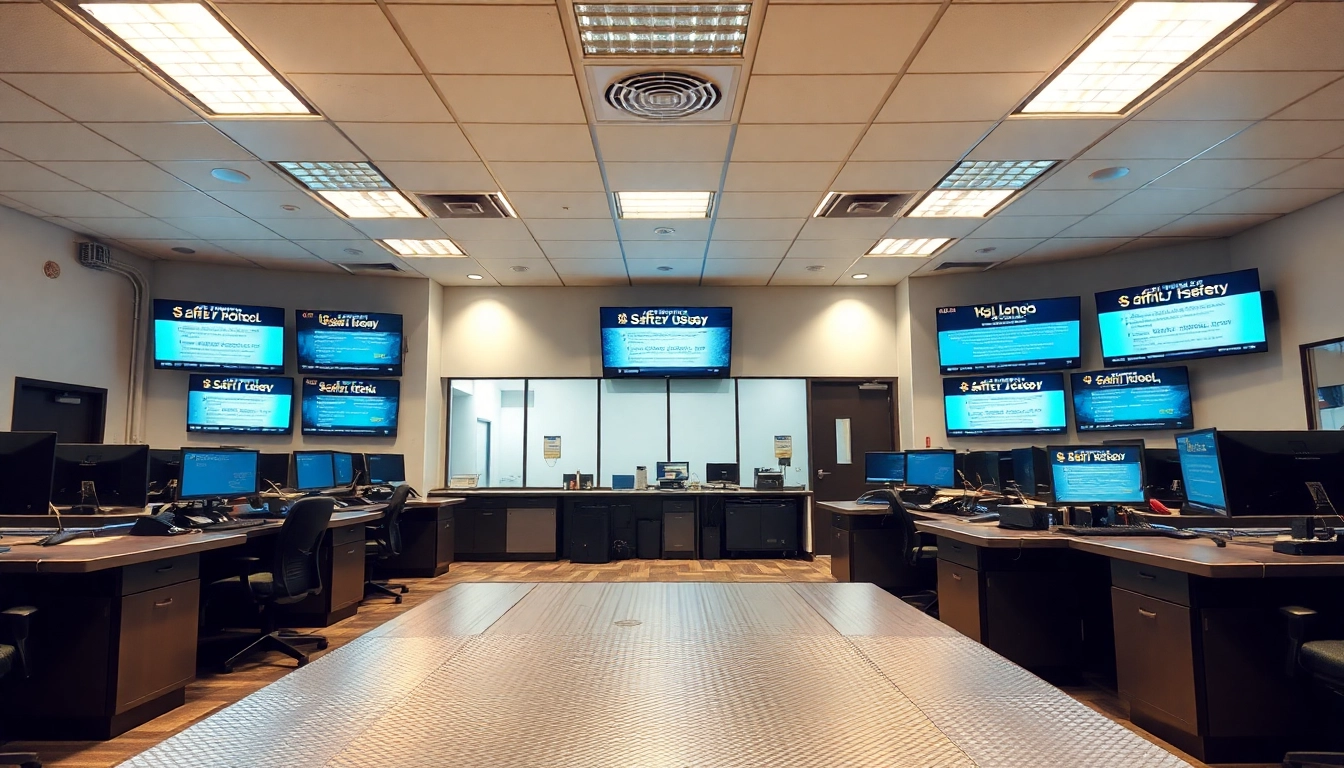 Engage with the OC Jail's secure and modern booking area showcasing advanced technology.