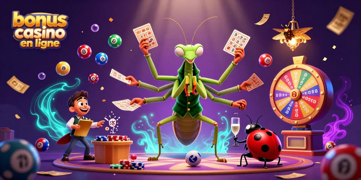 Visualisez un bonus casino en ligne avec des personnages colorés animant un jeu dynamique.