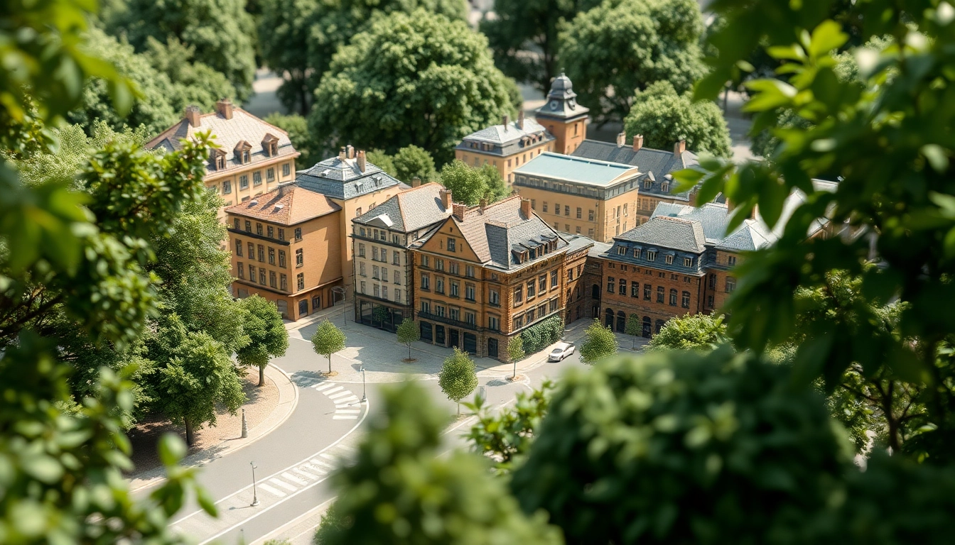 Architekturmodellbau Darmstadt präsentiert ein detailliertes Modell des Ludwigshohviertel.