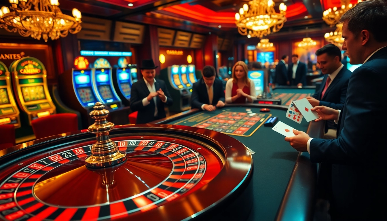 Découvrez l'excitation d'un casino en ligne France fiable avec des joueurs engagés à une table de roulette.