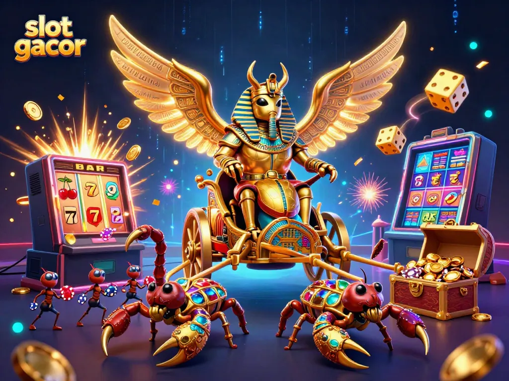 Pengalaman bermain slot gacor dengan ilustrasi 3D menakjubkan, simbol jackpot dan karakter menarik.