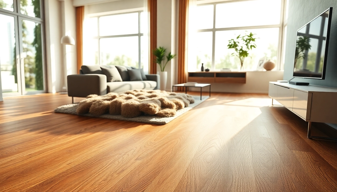Admire luxury vinyl flooring enhancing a stylish contemporary living room with rich textures.
