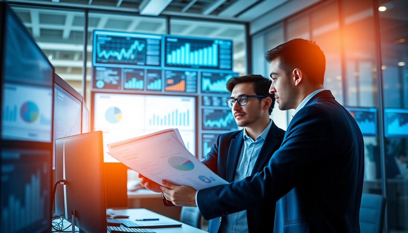 Analyze competitive intelligence data during a strategic meeting in a modern office.