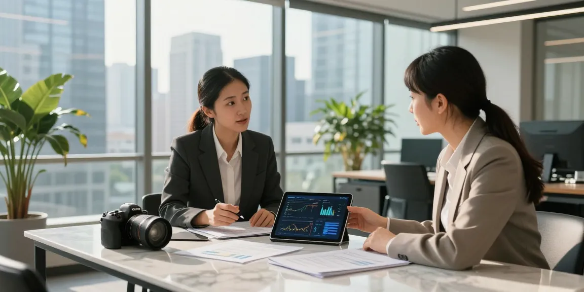 Consultant advising client on 소액결제현금화 strategies in a modern office setting.