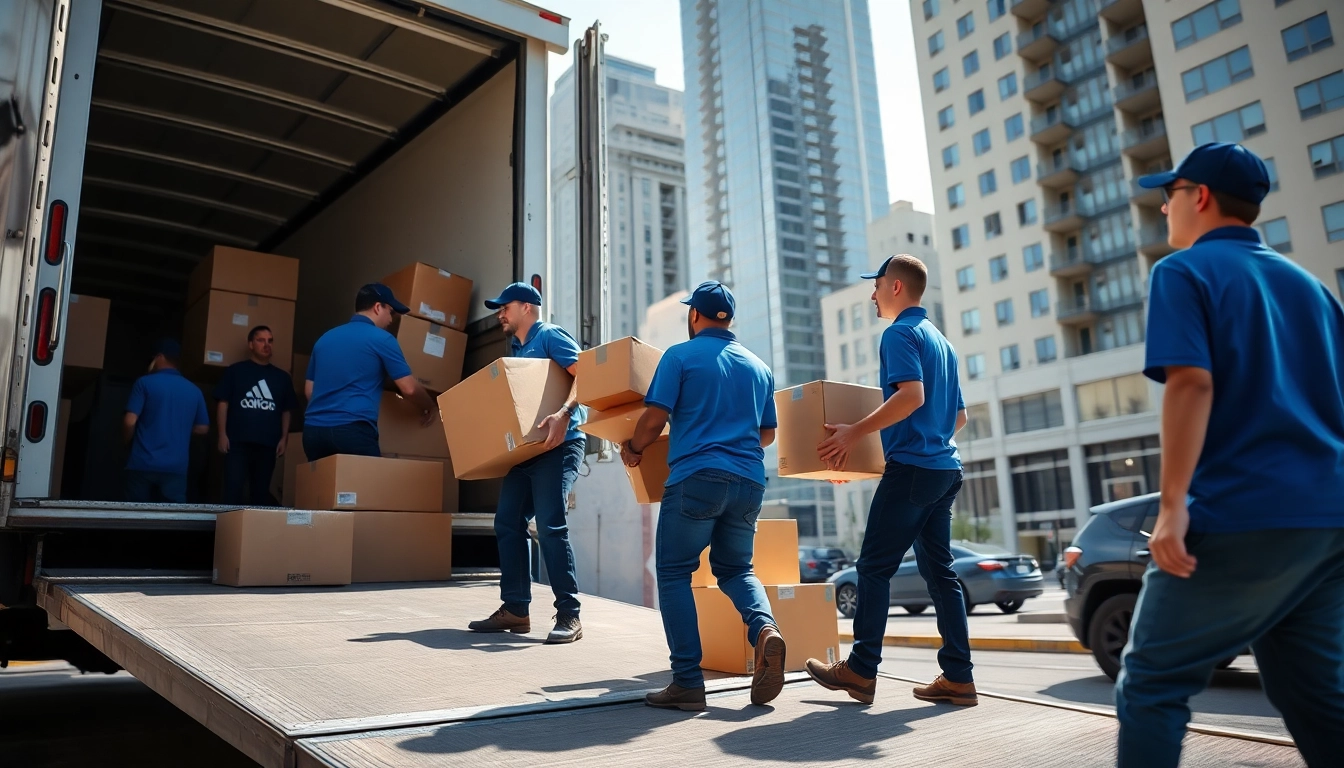 Canadian movers efficiently loading items into a truck during a relocation.