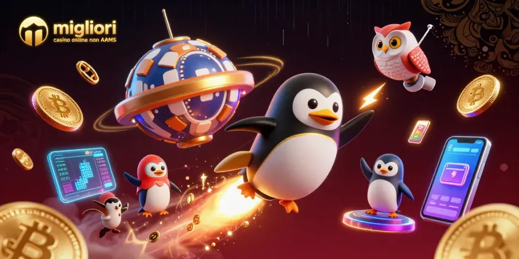 Scopri i migliori casino online non AAMS con il pinguino dorato che brilla tra i titoli.