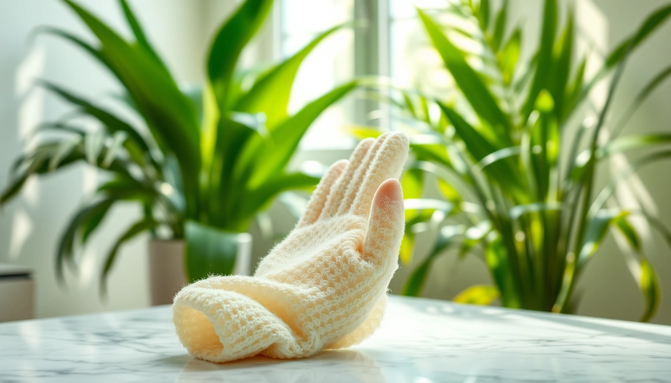 Wash away dirt easily with a hand loofah glove designed for gentle exfoliation and cleansing.