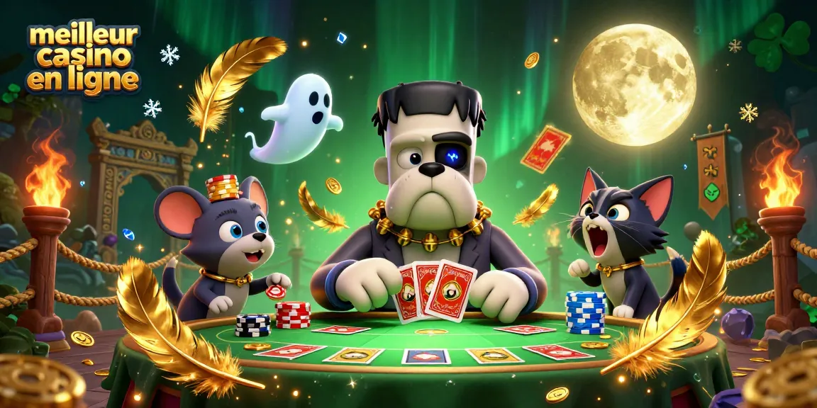Jouer avec un bulldog monstre dans le meilleur casino en ligne, ambiance colorée et dynamique.