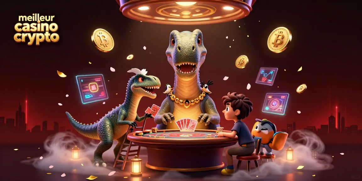 Jouez au meilleur casino crypto entouré de pièces numériques et éléments lumineux.