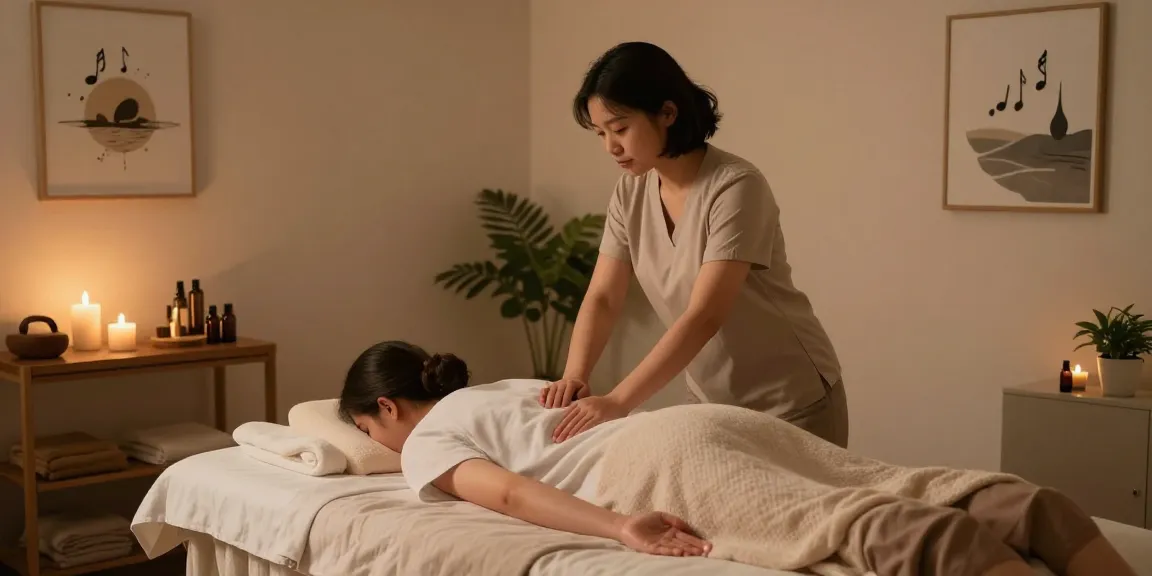 Relaxing 1인샵 massage therapy session in tranquil wellness room with soothing ambiance and essential oils.