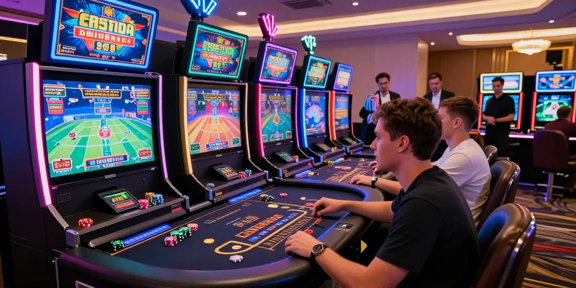 Exciting gameplay at credit card casinos, diverse players engaged in interactive sessions in a vibrant, modern gaming environment.