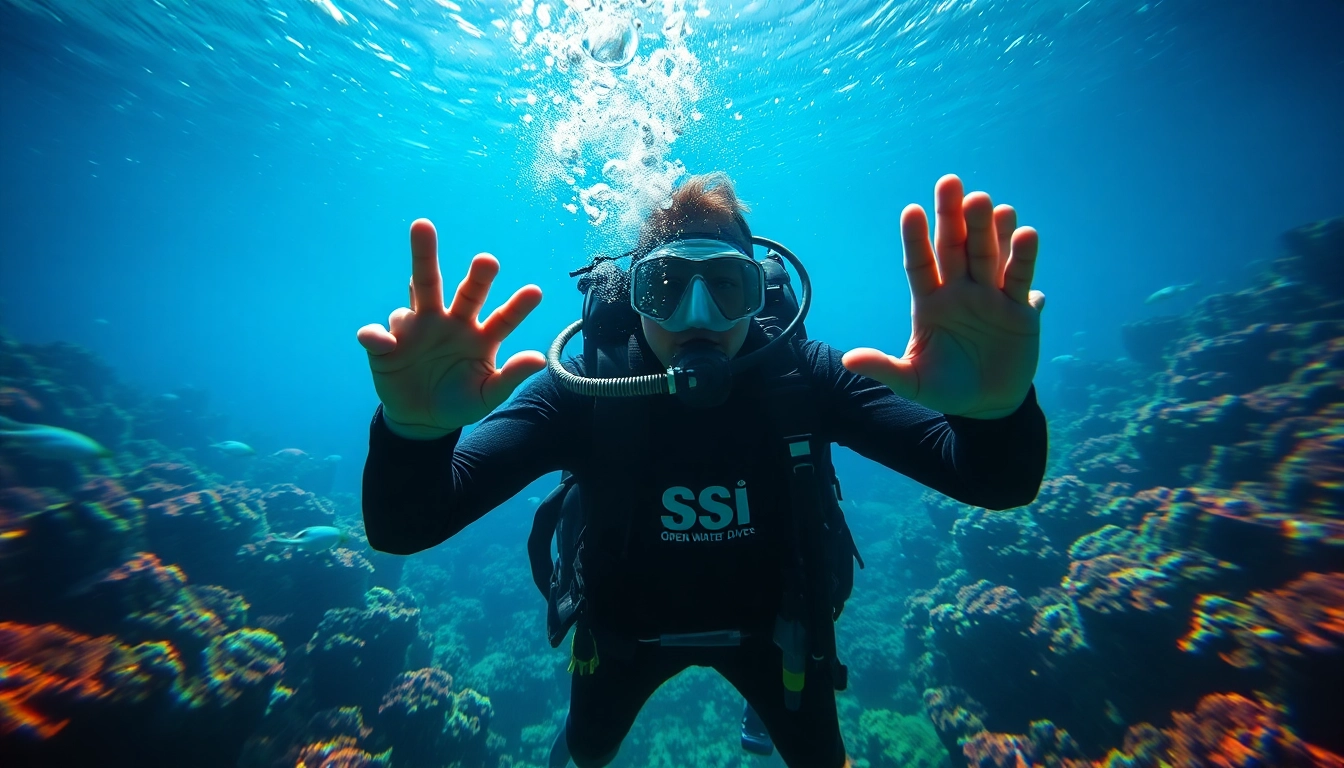 Diver undergoing SSI Open Water Diver Kurs training surrounded by colorful marine life.