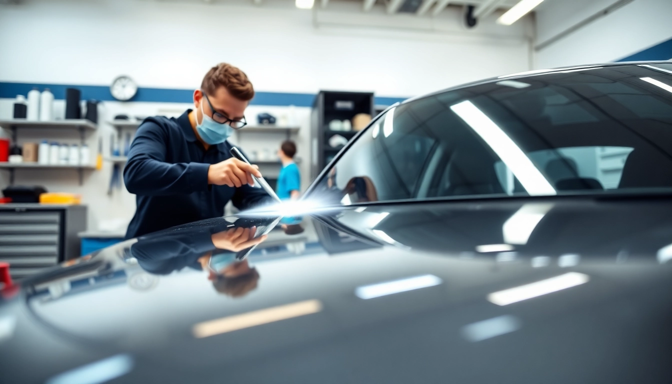 Applying salt protection ceramic coating for car detailing and enhanced longevity.