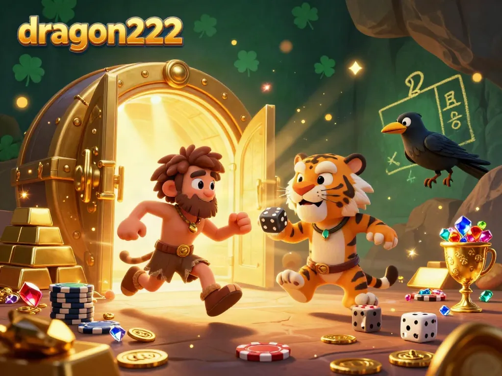 Engage in thrilling gaming adventures with dragon222 at a lively prehistoric casino setting.