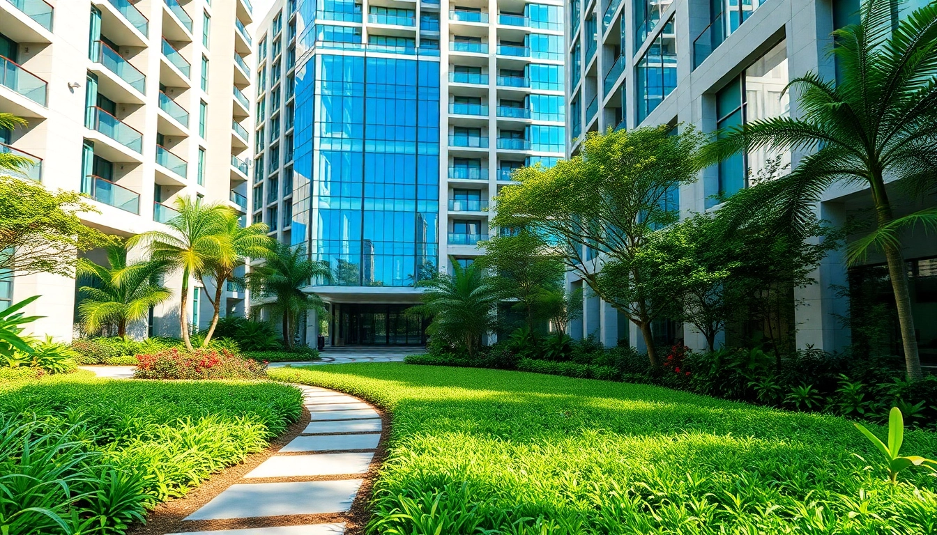 Showcase of Tampines ec highlighting modern architecture and lush landscaping.