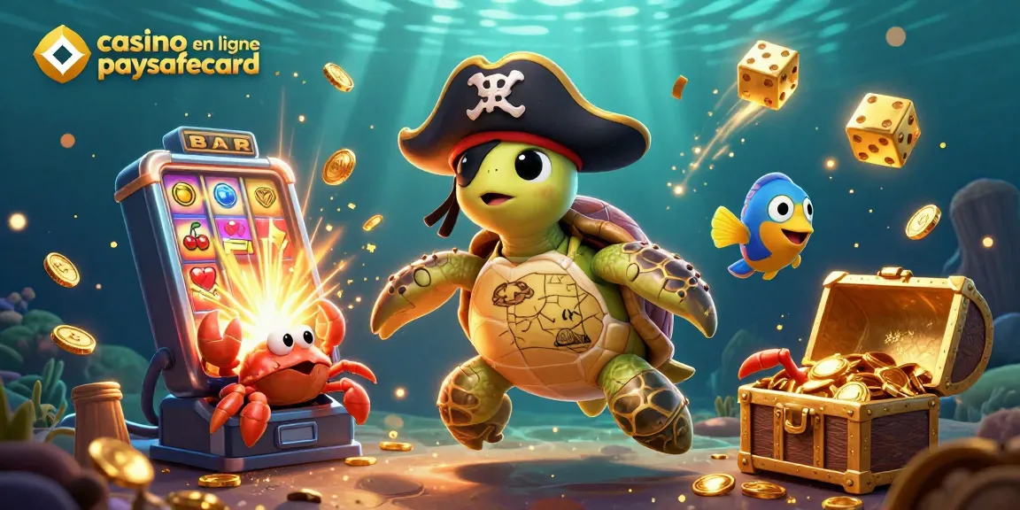 Profitez de l'explosion de gains au casino en ligne paysafecard avec une tortue pirate et des trésors