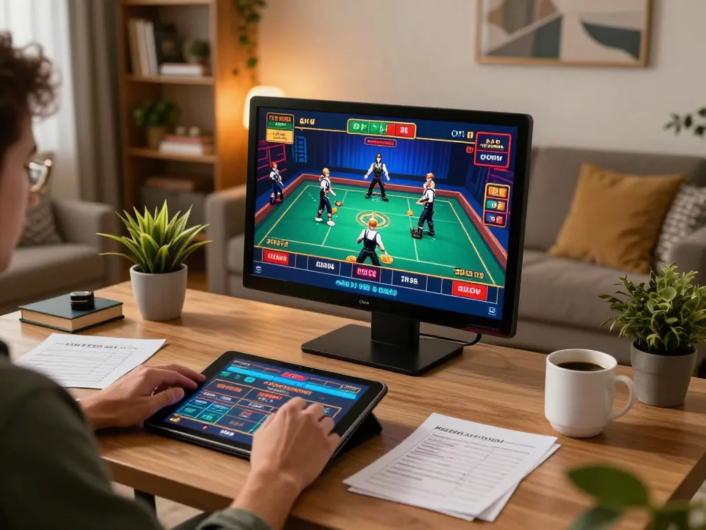 SC88 online player engaging in a live dealer game on a tablet while managing bets