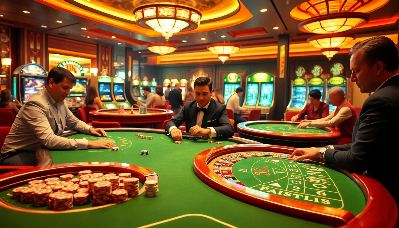Vivez l'excitation du casino en ligne France fiable avec des joueurs engagés autour de tables de casino animées.