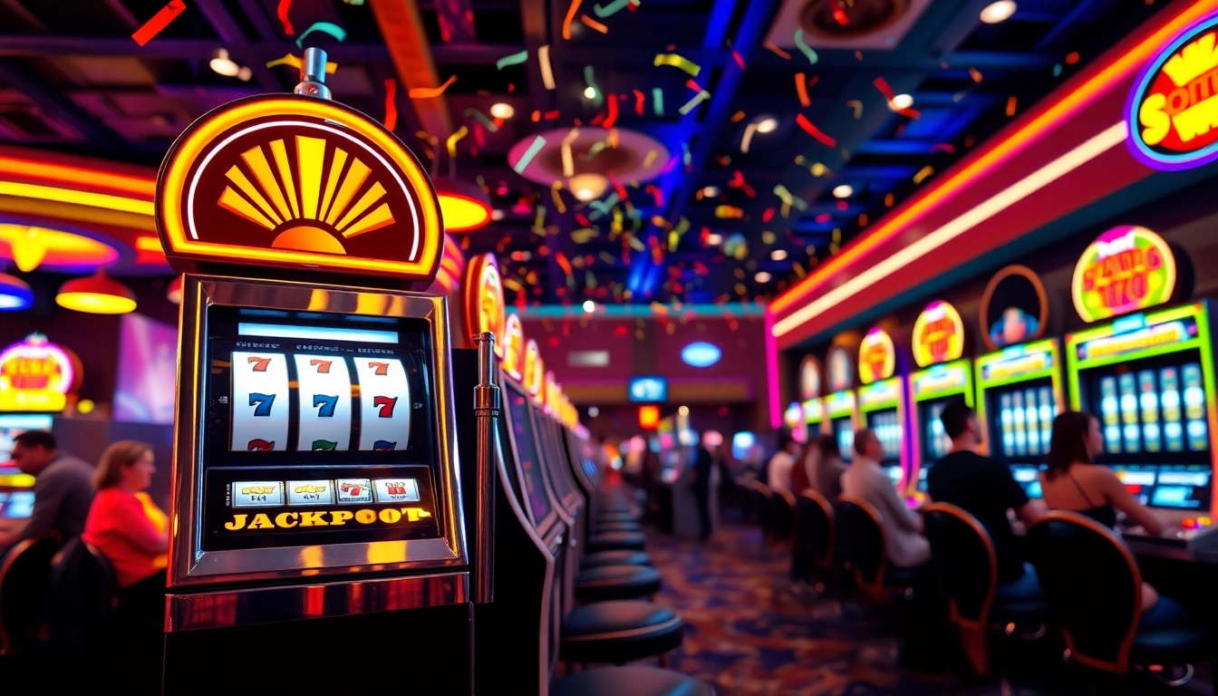 Menang besar di slot depo 1000 dengan mesin slot bersinar dan suasana meriah di kasino.