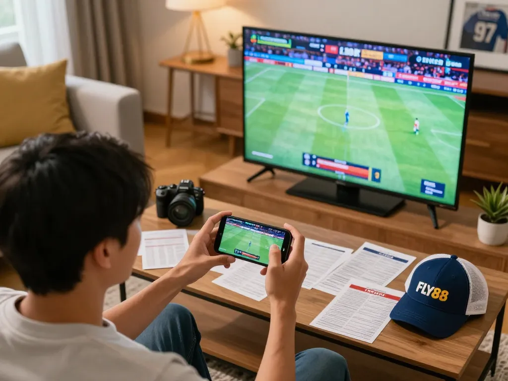 Engaging with sports betting on smartphone through FLY88 while watching live sports