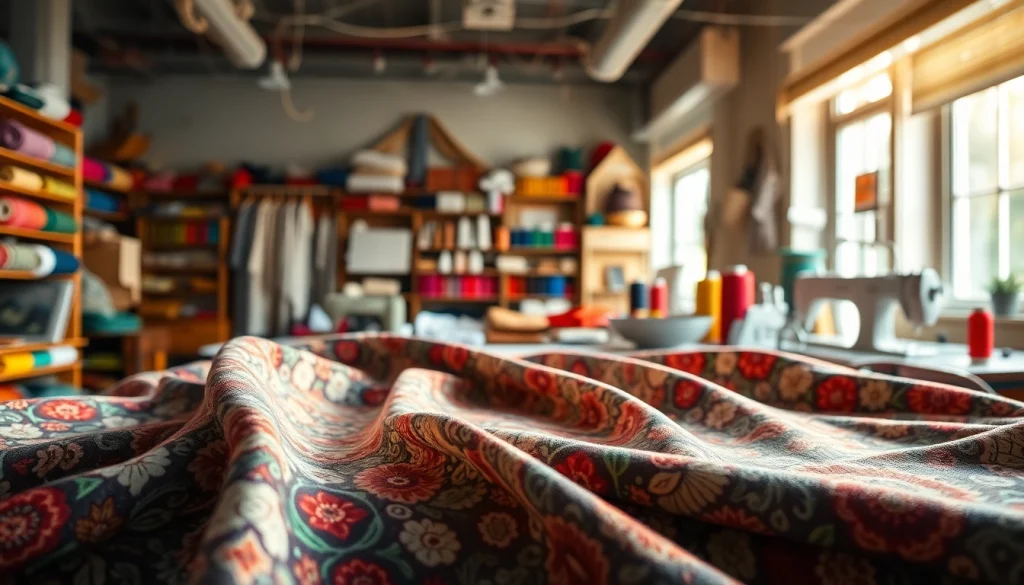 Gebruik mousseline stof in een kleurrijke textielwerkplaats met garens en gereedschap