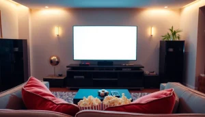 Watch the latest content on iron TV from a stylish modern living room with inviting decor.