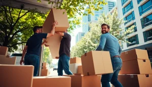 Efficient movers providing Toronto moving services while loading furniture into a truck.