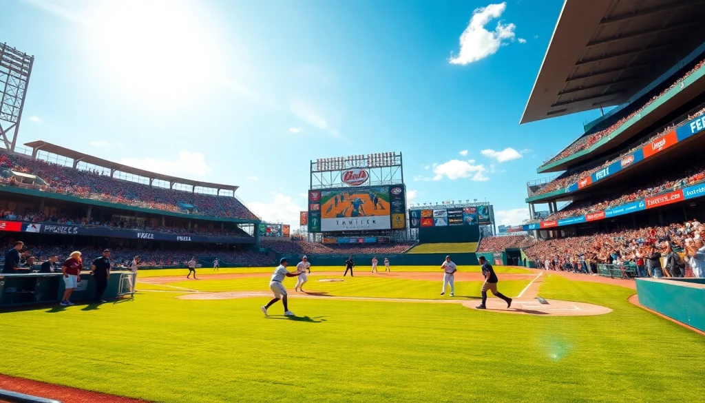 mlb중계 중인 선수들이 시합을 하는 스포츠 경기 장면