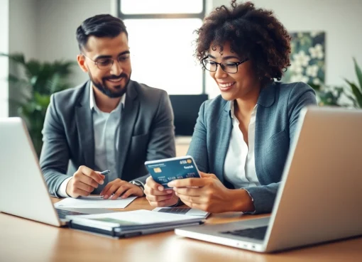 카드현금화 전문가가 고객에게 신뢰를 주며 상담하는 모습