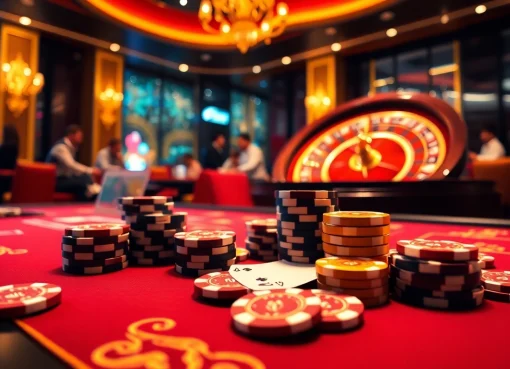 Exciting gambling atmosphere at Ev88 online casino with players at the table.