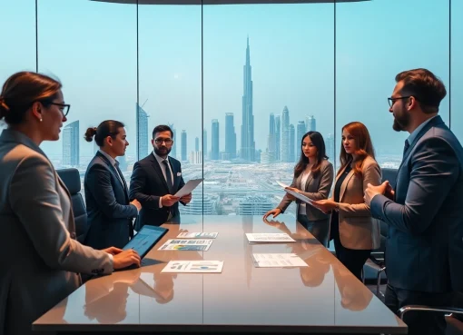 Business Consultants in Dubai collaborating professionally in a modern office setting.