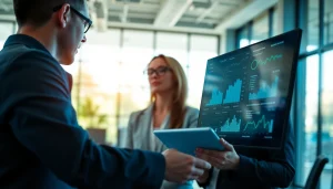 Analyzing competitor pricing data in a professional office setting.