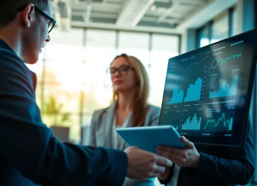 Analyzing competitor pricing data in a professional office setting.