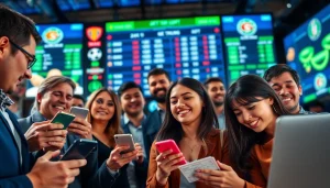 Experience online sportsbooks Texas with diverse bettors engaged in a vibrant atmosphere of excitement.