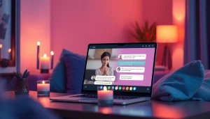 Engaging interface of sex chat AI showcasing intimate chat interactions in a cozy setting.