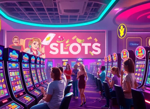 Situs kode4d engaging online gaming environment with diverse players and vibrant slot machines